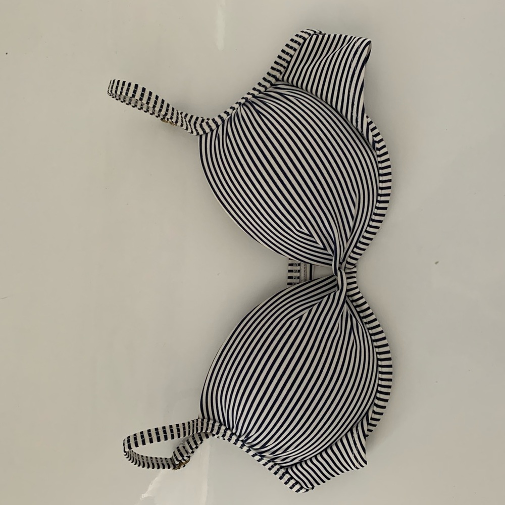 Cupped stripped push you bathing suite top